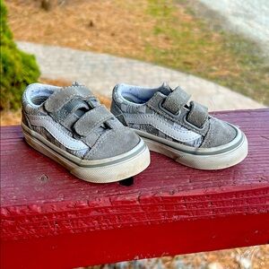 Gray VANS toddler Sneakers with Velcro Straps size 4